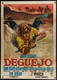 5j398 DEGUEJO Italian 1p 1966 great spaghetti western art of Jack Stuart with gun on ground!