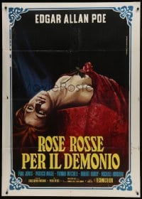 5j400 DEMONS OF THE MIND Italian 1p 1973 Hammer, Piovano art of dead woman covered in red w/ rose!