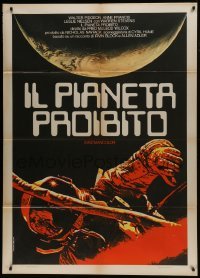 5j426 FORBIDDEN PLANET Italian 1p R1970s completely different art of astronaut in space!