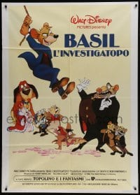 5j439 GREAT MOUSE DETECTIVE Italian 1p 1987 Disney's crime-fighting Sherlock Holmes rodent cartoon!