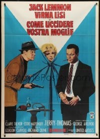 5j452 HOW TO MURDER YOUR WIFE Italian 1p 1965 different art of Jack Lemmon & sexy Virna Lisi!