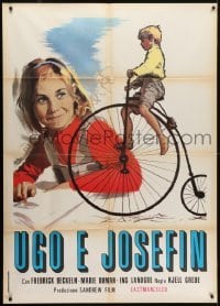 5j453 HUGO & JOSEPHINE Italian 1p 1969 Hugo och Josefin, art of child on penny-farthing bicycle!