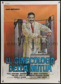 5j456 IL GINECOLOGO DELLA MUTUA Italian 1p 1977 Ciriello art of Renzo Mantagnani with rubber glove!