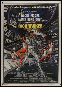 5j508 MOONRAKER Italian 1p 1979 art of Roger Moore as James Bond & sexy space babes by Goozee!