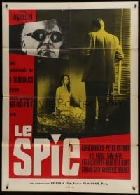 5j580 SPIES Italian 1p 1957 directed by Henri-Georges Clouzot, creepy Curt Jurgens!