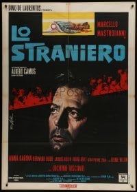 5j583 STRANGER Italian 1p 1968 Visconti's Lo Straniero, art of Marcello Mastroianni by Nistri!
