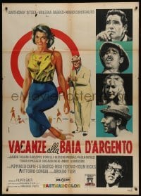 5j606 VACANZE ALLA BAIA D'ARGENTO Italian 1p 1961 Manno art of pretty Valeria Fabrizi & co-stars!