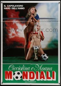 5j621 WORLD CUP '90 Italian 1p 1991 great image of sexy half-naked soccer football goalies!