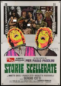 5j181 BAWDY TALES Italian 2p 1973 Pier Paolo Pasolini's Storie Scellerate, Symeoni dayglo art!
