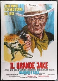 5j184 BIG JAKE Italian 2p 1971 different art of John Wayne shooting gun by Averardo Ciriello!