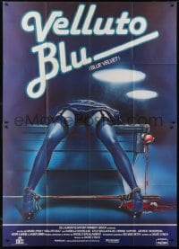 5j189 BLUE VELVET Italian 2p 1986 directed by David Lynch, wild Sciotti art of bloody pool table!
