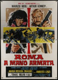 5j193 BRUTAL JUSTICE Italian 2p 1976 Umberto Lenzi's Roma a mano armata, Arthur Kennedy, cool art!