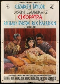 5j198 CLEOPATRA Italian 2p 1964 Elizabeth Taylor, Richard Burton, Rex Harrison, Terpning art!