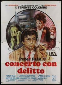 5j221 ETUDE IN BLACK Italian 2p 1978 cool art of Peter Falk as Detective Columbo & John Cassavetes!