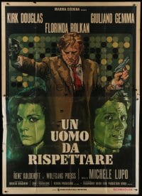 5j263 MAN TO RESPECT Italian 2p 1971 art of Kirk Douglas, Bolkan & Gemma by Piero Ermanno Iaia!