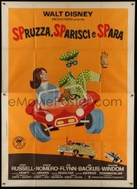 5j272 NOW YOU SEE HIM NOW YOU DON'T Italian 2p 1972 Disney, art of invisible man driving car!