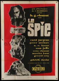 5j308 SPIES Italian 2p 1957 directed by Henri-Georges Clouzot, creepy Curt Jurgens!
