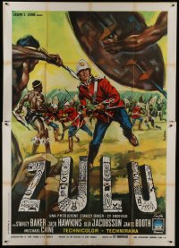 5j337 ZULU Italian 2p 1964 Stanley Baker & Michael Caine classic, different art by Mauro Colizzi