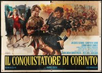 5j164 CENTURION Italian 4p 1962 Olivetti art of gladiator John Drew Barrymore in battle!