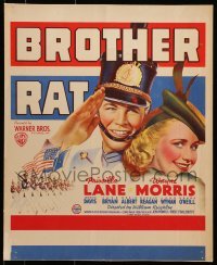 5j029 BROTHER RAT WC 1938 pretty Priscilla Lane loves military cadet Wayne Morris, rare!