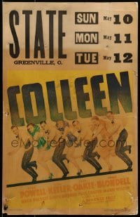 5j036 COLLEEN WC 1936 art of Dick Powell, Ruby Keeler, Jack Oakie, Joan Blondell & others dancing!