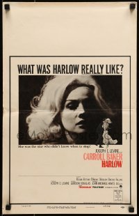 5j066 HARLOW WC 1965 great close portrait of sexy Carroll Baker as the Hollywood legend!