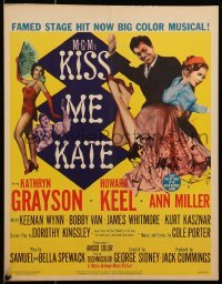 5j081 KISS ME KATE 2D WC 1953 great image of Howard Keel spanking Kathryn Grayson, sexy Ann Miller!