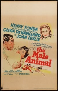 5j090 MALE ANIMAL WC 1942 Henry Fonda, Olivia de Havilland & Joan Leslie, James Thurber play!