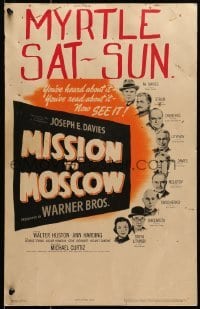 5j097 MISSION TO MOSCOW WC 1943 directed by Michael Curtiz, one American's journey into the truth!