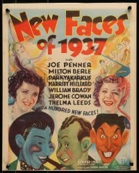 5j098 NEW FACES OF 1937 WC 1937 Hirschfeld art of Joe Penner, Milton Berle & Parkyakarkus!