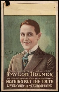 5j100 NOTHING BUT THE TRUTH WC 1920 head & shoulders portrait of smiling Taylor Holmes, rare!