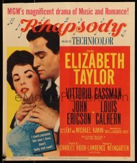 5j131 RHAPSODY WC 1954 Elizabeth Taylor, Vittorio Gassman, magnificent drama of music & romance!