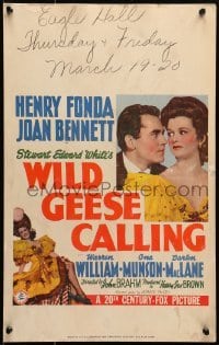 5j159 WILD GEESE CALLING WC 1941 great portrait of Henry Fonda & sexy Joan Bennett!