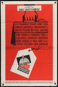 5k019 ADVISE & CONSENT 1sh 1962 Otto Preminger, Saul Bass Washington Capitol & attache case art!