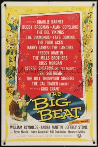 5k084 BIG BEAT 1sh 1958 early blues & rock and roll artists including Fats Domino!