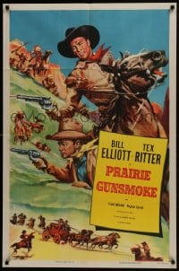 5k097 BILL ELLIOTT/TEX RITTER 1sh 1953 wonderful western cowboy action art by Glenn Cravath!
