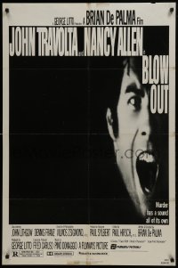 5k107 BLOW OUT 1sh 1981 John Travolta, Brian De Palma, murder has a sound all of its own!
