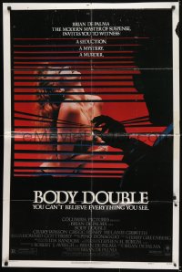 5k115 BODY DOUBLE style A 1sh 1985 Brian De Palma, Melanie Griffith, voyeur watches sexy woman!