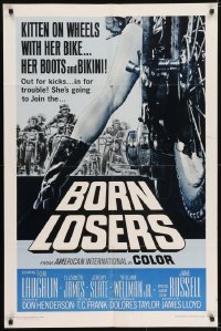 5k120 BORN LOSERS 1sh 1967 Tom Laughlin directs and stars as Billy Jack, sexy motorcycle art!