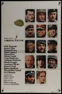 5k135 BRIDGE TOO FAR style A 1sh 1977 Michael Caine, Connery, portraits of top cast, paratrooper!