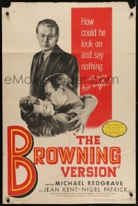 5k140 BROWNING VERSION 1sh 1951 Michael Redgrave's wife is cheating on him!
