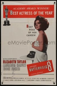 5k147 BUTTERFIELD 8 awards 1sh 1960 call girl Elizabeth Taylor is the most desirable & Best Actress!