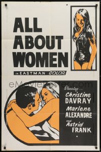 5k033 ALL ABOUT WOMEN Canadian 1sh 1969 Claude Pierson's A propos de la femme, sexy art!
