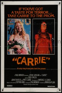 5k161 CARRIE 1sh 1976 Stephen King, Sissy Spacek before and after her bloodbath at the prom!