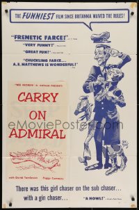 5k162 CARRY ON ADMIRAL 1sh 1959 great artwork of English sailor by Jack Davis!