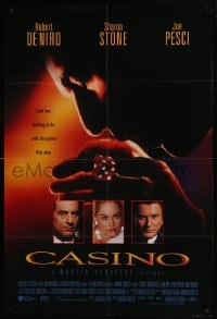 5k165 CASINO int'l DS 1sh 1995 Martin Scorsese, Joe Pesci, Sharon Stone, Robert De Niro w/dice!