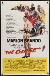 5k173 CHASE 1sh 1966 Marlon Brando, Jane Fonda, Robert Redford, directed by Arthur Penn!