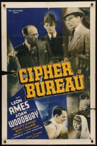 5k178 CIPHER BUREAU 1sh 1938 directed by Charles Lamont, cryptographer Leon Ames, Joan Woodbury!