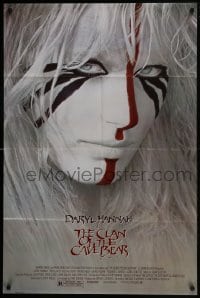 5k180 CLAN OF THE CAVE BEAR 1sh 1986 fantastic close-up image of Daryl Hannah in tribal make up!