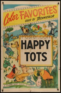 5k187 COLOR FAVORITES 1sh 1949 Columbia cartoon, cool artwork of many different characters!